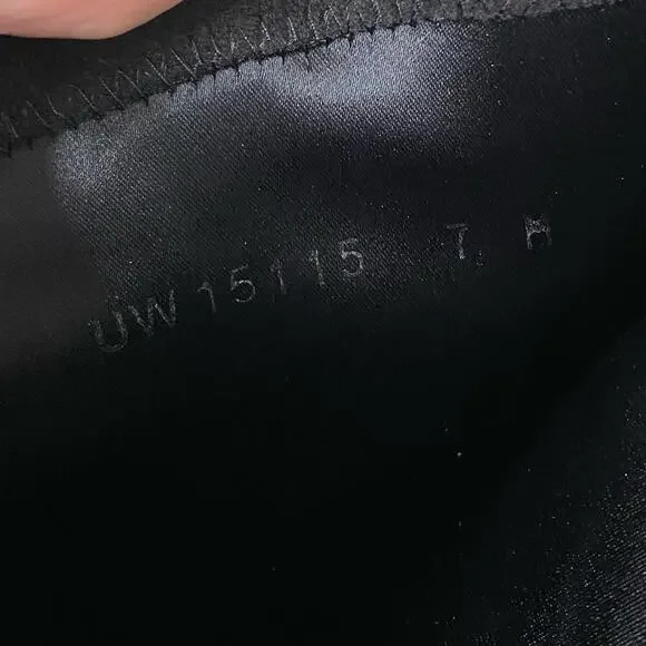 Stuart Weitzman Lowland Stretch Leather Suede Over-the-Knee Boots Black Size 7 - Picture 9 of 9